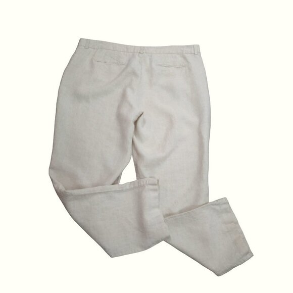 Orvis | 100% Linen Natural Oatmeal Casual Pants | Size 20 - Picture 3 of 8